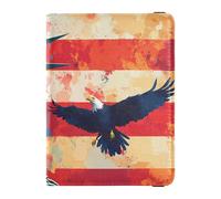 Bandera del Día de los Presidentes de Estados Unidos y Lady Liberty, portatarjetas de cuero para pasaporte y tarjeta de vacunación, organizador de documentos de viaje, protector para pasaporte con