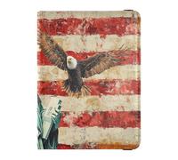 Bandera del Día de los Presidentes de Estados Unidos y Lady Liberty, portatarjetas de cuero para pasaporte y vacunación, organizador de documentos de viaje, protector de pasaporte para mujeres y