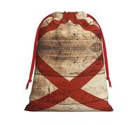 Bandera del estado de Alabama en grano de madera vieja, bolsas de Navidad, bolsa de almacenamiento, suministros de fiesta de cumpleaños, vacaciones, también se puede utilizar para almacenamiento
