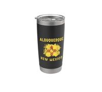 Bandera del estado de Albuquerque, Nuevo México, Grunge, antigua y rayada Vaso térmico de acero inoxidable de doble pared
