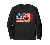 Bandera del Estado de Canadá Amistad Canadiense Americana Manga Larga