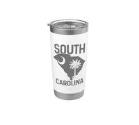 Bandera del estado de Carolina del Sur Palmetto Moon Vintage Pride Vaso térmico de acero inoxidable de doble pared