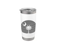 Bandera del estado de Carolina del Sur Palmetto Moon Vintage Pride Vaso térmico de acero inoxidable de doble pared