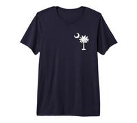 Bandera del Estado de Carolina del Sur Palmetto Tree Crescent Moon SC Camiseta Premium