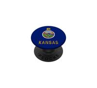 Bandera del Estado de Kansas The Sunflower State City Topeka Pride PopSockets PopGrip Adhesivo
