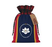 Bandera del estado de Mississippi de 4.7 x 6.9 pulgadas, bolsa de regalo de gran capacidad con cordón para tus preciosos regalos de Halloween, 1 unidad