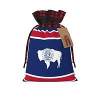 Bandera del estado de Wyoming de 8.3 x 11.8 pulgadas, bolsa de regalo de gran capacidad con cordón para tus preciosos regalos de Halloween, 1 unidad