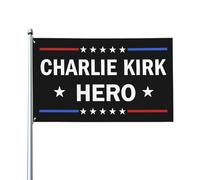 Bandera del héroe Charlie Kirk de 3x5 pies con ojales para decoración de interiores, exteriores, césped, patio y jardín.