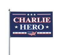 Bandera del héroe Charlie Kirk de 4x6 pulgadas con ojales para decoración de interiores, exteriores, césped, patio y jardín.
