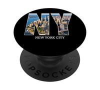 Bandera del Horizonte de la Ciudad de Nueva York del Estado de Nueva York Vintage City Retro PopSockets PopGrip Adhesivo