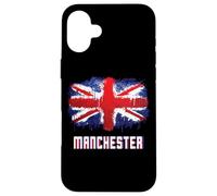 Bandera del Manchester Grunge Union Jack Carcasa para iPhone 16 Plus