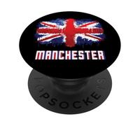 Bandera del Manchester Grunge Union Jack PopSockets PopGrip Adhesivo