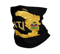 Bandera del Mapa De Haití Gold4 Cuello Pañuelo Elástico Cuello Bufanda Lavable Bufanda Facial para Pesca Correr Hombre 26X30CM