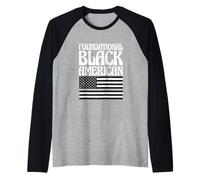 Bandera del Mes de la Historia Afroamericana Fundacional Camiseta Manga Raglan