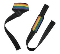 Bandera del orgullo del arco iris gay Lgbt Día del Orgullo Mes Desfile Comunidad Lgbtq (2) Correas de elevación de 26 pulgadas para entrenamiento de potencia, muñequeras para gimnasio para