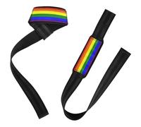 Bandera del orgullo del arco iris gay Lgbt Día del Orgullo Mes Desfile Lgbtq Community Lift Straps 66.0 cm antideslizante correa de peso muerto para levantamiento de pesas, culturismo, entrenamiento