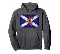Bandera del Orgullo Escocés de Escocia León Rampant Sudadera con Capucha, Unisex para Adultos, Jaspeado Oscuro, M