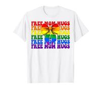Bandera del orgullo gay arco iris LGBTQ mamá Día de la Madre gratis mamá abrazos Camiseta