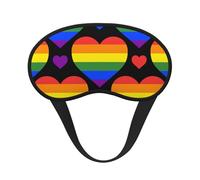 Bandera del Orgullo Gay con Corazones Arcoíris, Cubiertas oculares completas, antifaces para dormir que bloquean la luz, orejeras opacas para dormir