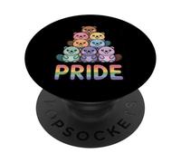 Bandera del Orgullo Gay de Beaver para el Mes del Desfile del arcoíris PopSockets PopGrip Adhesivo