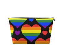 Bandera del Orgullo Gay de Corazones del Arco Iris, Bolsa de artículos de tocador Bolsa de Maquillaje Bolsa de cosméticos Bolsa de artículos de tocador de Viaje portátil