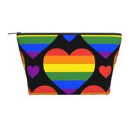 Bandera del Orgullo Gay de Corazones del Arco Iris, Bolsa de artículos de tocador Bolsa de Maquillaje Bolsa de cosméticos Bolsa de artículos de tocador de Viaje portátil
