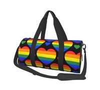 Bandera del Orgullo Gay de Corazones del Arco Iris, Bolsa de Viaje de Gran Capacidad, Bolso Redondo, Bolsa de Viaje Deportiva, Bolsa de Mano, Bolsa de Fitness
