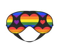 Bandera del Orgullo Gay de Corazones del Arco Iris, Cubreojos completos Antifaz bloqueador de luz Antifaz para dormir Antifaz suave con los ojos vendados Noche