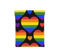 Bandera del Orgullo Gay de Corazones del Arco Iris, Squeeze Top Wallet Bolsa de Almacenamiento para Mujer Monedero pequeño Bolsa de Cambio
