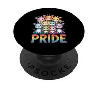 Bandera del Orgullo Gay de Jirafa, Arco Iris, Mes de Desfile aliado PopSockets PopGrip Adhesivo