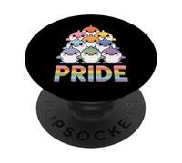 Bandera del Orgullo Gay de tiburón, Arco Iris, Mes de Desfile aliado apilado PopSockets PopGrip Adhesivo
