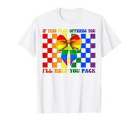 Bandera del Orgullo Gay If This Flag Ofends You I'll Help You Pack Camiseta