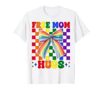 Bandera del orgullo gay LGBTQ Mamá Día de la Madre Gratis Mamá Abrazos Camiseta
