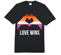 Bandera del Orgullo lésbico El Amor GANA la Bandera lésbica Comfort Colors Adult Heavyweight T-Shirt