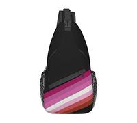 Bandera del Orgullo lésbico LGBTQ Sling Bag Senderismo Mochila de Hombro Crossbody Mochila de Viaje Paquete de Pecho para Hombres y Mujeres