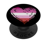 Bandera del Orgullo lésbico PopSockets PopGrip Adhesivo