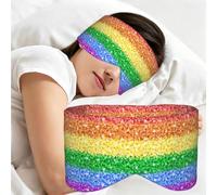 Bandera del orgullo LGBT brillante y con purpurina, Antifaz para dormir, ideal para el hogar, viajes y trabajo por turnos. Cubre completamente los ojos y bloquea la luz.