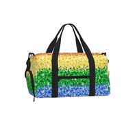 Bandera del Orgullo LGBT Brillante y con Purpurina,Bolso Deportivo Bandolera de Mano, Bolsa de Deporte, Bolsa de Viaje de Gran Capacidad para Mujeres y Hombres.