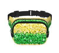 Bandera del Orgullo LGBT con Brillo y Purpurina,Riñonera Cuadrada de Doble Capa, Bolso de Viaje, Bolso Informal para el Pecho.