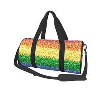 Bandera del Orgullo LGBT Sparkle Glitter, Bolsa de Viaje de Gran Capacidad, Bolso Redondo, Bolsa de Viaje Deportiva, Bolsa de Mano, Bolsa de Fitness
