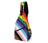 Bandera Del Orgullo Lgbtq Con Rayas Arcoíris Unisex Bolsa De Pecho Con Correa Ajustable Bolso Cruzado Casual Bolso Bandolera Para Acampar Correr Moto