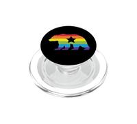 Bandera del Orgullo LGBTQ de California Bear, diseño de Igualdad arcoíris PopSockets PopGrip para MagSafe