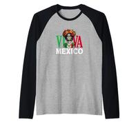 Bandera del Orgullo Mexicano Patrimonio Raíces Camiseta Manga Raglan