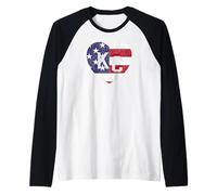 Bandera del país del Mundo de Estados Unidos KC Heart Kansas City Love Letters US Camiseta Manga Raglan