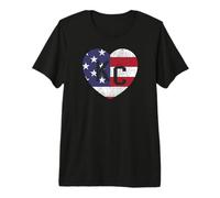 Bandera del país del Mundo de Estados Unidos KC Heart Kansas City Love Letters US Camiseta Premium