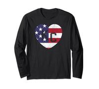 Bandera del país del Mundo de Estados Unidos KC Heart Kansas City Love Letters US Manga Larga