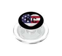 Bandera del país del Mundo de Estados Unidos KC Heart Kansas City Love Letters US PopSockets PopGrip para MagSafe