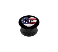 Bandera del país del Mundo de Estados Unidos KC Heart Kansas City Love Letters US PopSockets PopGrip Adhesivo