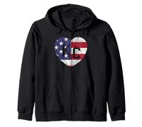 Bandera del país del Mundo de Estados Unidos KC Heart Kansas City Love Letters US Sudadera con Capucha