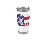 Bandera del país del mundo de Estados Unidos KC Heart Kansas City Love Letters US Vaso térmico de acero inoxidable de doble pared